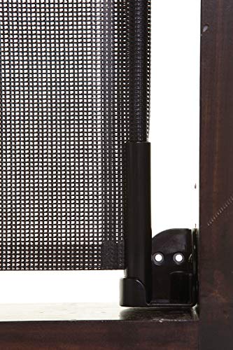 Dreambaby Retractable Baby Safety Gate - Extra Wide & Tall Mesh Gate - Fits up to 55" (140cm) Wide & 36.6" (93cm) Tall - with 2 Sets of Mounting Brackets (Included) - Black - Model F943