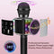 Wireless Bluetooth Karaoke Microphone with controllable LED Lights, Xkey 4 in 1 Portable Karaoke Machine Speaker for Android/iPhone/PC, Best Gifts Toys for Girls & Boys (Black)