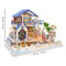 GuDoQi DIY Dollhouse Kit, 3D Wooden Miniature Dollhouse with Furnitures and Music, Handmade Mini Apartment Model Kit for Adults to Build, Blue Sea Legend