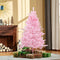 HOMCOM 5FT Artificial Christmas Tree Holiday Xmas Tree Decoration with Automatic Open for Home Party, Pink