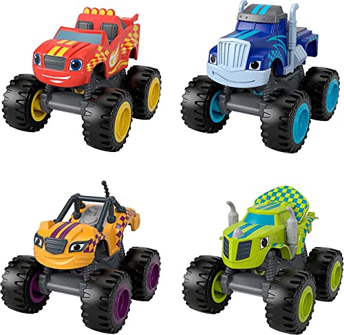 Fisher-Price Blaze & The Monster Machines, Racers 4 Pack, Set of die-cast Metal Push-Along Vehicles for Preschool Kids Ages 3 Years and Older [Amazon Exclusive]