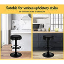 ALFORDSON Bar Stool 2Pcs Swivel Kitchen Stools Leather Counter Dining Chairs Sade Height Adjustable Gas Lift Bar Chair with Anti-Slip Floor Protector (All Black)