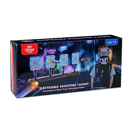 Lehoo Castle Nerf Target, Electronic Shooting Target for Nerf Gun Foam, Digital Target 4 Dart, Nerf Tactical Vest Kit for Boys and Girls