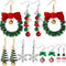 6 Pairs Christmas Dangle Earrings Set Snowflake Santa Tree Bells Snowman Earrings Pierced Hook Drop Earrings for Women, Metal, alloy