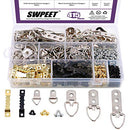 Swpeet 160 Pcs Heavy Duty Assorted Picture Hangers Kit with Screws Picture Hangers Assortment Kit For Picture hanging Solutions with Transparent Box - 7 Models