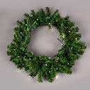 55cm Pre-Lit Green Christmas Wreath Alaskan Pine for Fireplaces Home Wall Door Stair Artificial Xmas Tree Garden Yard Decorations with 30 Warm White LEDs