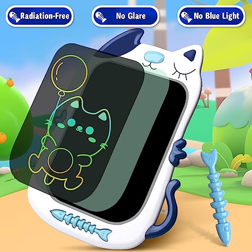 GJZZ LCD Drawing Doodle Board for 3-7 Year Old Girls Gifts,Writing and Learning Scribble Board for Little Kids - Blue White