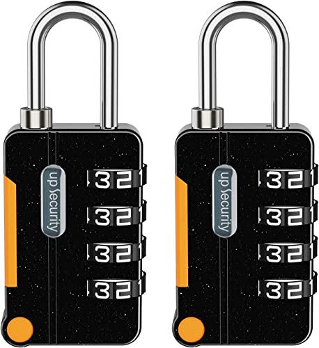 New Version AMIR 2 Pack Combination Padlock, 4 Digit Locker Lock Weatherproof Padlock Outdoor Combination Lock for School, Gym or Sports Locker, Fence, Toolbox, Box, Hasp Storage