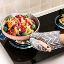 Win Change Oven Mitts and Potholders BBQ Gloves-Oven Mitts and Pot Holders with Recycled Infill Silicone Non-Slip Cooking Gloves for Cooking Baking Grilling (4-Piece Set,Grey)