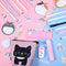 Chinco 400 Pcs Cute Cat Stationery Set Cartoon Kawaii Stationary Girls & Boys School Supplies Including Gel Ink Pens Sticky Memos Notes Telescopic Pencil Pouch Bag Tapes Album Sticker (Cool Style)