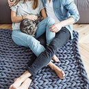Chunky Yarn Chunky Merino Wool Yarn Super Soft Washable Super Bulky Giant Wool Yarn for Extreme Arm Knitting DIY Throw Sofa Bed Blanket Pillow Pet Bed and Bed Fence, Dark Grey, 1kg (2.2lbs)