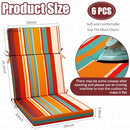 Chitidr 6 Pack High Back Outdoor Chair Cushions Bulk, Waterproof Sponge Foam Outdoor Rocking Chair Cushions, Outdoor Chair Cushion Seat and Back Patio Chair Pad for Indoor and Outdoor (Boho)