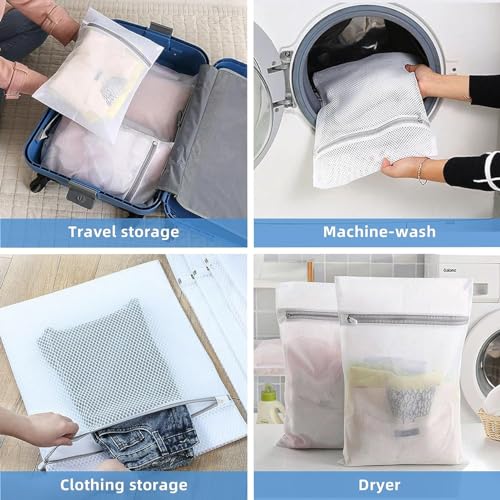 DAWNTREES 4 PCS 40x30CM, Delicates Wash Bag,Mesh Laundry Bags for Blouse, Hosiery, Stocking, Underwear, Bra Lingerie, Travel Storage Organize Bag,Clothing Washing Bags for Laundry,