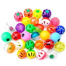 Chiwava 48 Pack Plastic Noisy Cat Toy Balls with Bell Kitten Chase Toy 8 Types Assorted Color Size