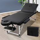 Zenses Massage Table 60cm Portable 3 Fold Aluminium Beauty Bed Black