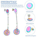 UNICRAFTALE About 24Pcs 3 Sizes 304 Stainless Steel Stud Earring Findings with Ear Nuts 0.8mm Pin Hypoallergenic Flat Round Earring Post with Hole Rainbow Earring Studs Components for Earring Making