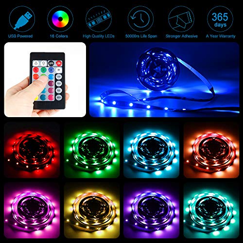 LED TV Backlights, 3m/9.8ft USB LED Strip Lights with Remote SMD 5050 LED Lights 5V LED Strip Bias Lighting for 46 inch~65 inch HDTV Television PC Monitor Home Theater [Energy Class A]
