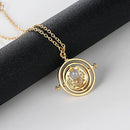 Harry Potter Gold Tone 3D Hourglass Necklace Pendant Time Turner Hermione Pendant Necklace Hermione Granger Rotating Spins Gold Plated Lover's Jewelry