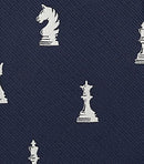 ZENXUS Sports and Game Ties for Men, Designer Necktie Navy, Chess, Medium