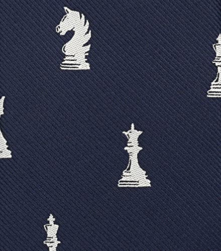 ZENXUS Sports and Game Ties for Men, Designer Necktie Navy, Chess, Medium
