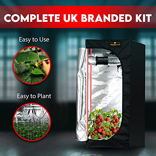 BLACK ORCHID Grow Tent Kit Complete 100W UFO LED Grow Light 60x60x160 cm Full Spectrum Indoor Grow Tent Kit Hydroponics Grow Tent Setup Kit Grow House