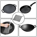 Cast Iron Cleaner with Durable Plastic Pan Grill Scrapers SENHAI 7 x7 inch Stainless Steel Chain Scrubber for Skillets Griddles Pans or Woks and More