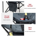 SunnyFeel XL Oversized Folding Camping Chair, Heavy Duty Padded Camp Chairs, Portable with Armrest for Tall People Outdoor/Beach/Travel/Picnic (Grey)