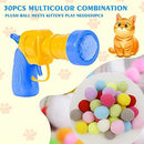 Mewlmart Cat Toys Interactive for Indoor Cats Kitty Toys Cat Toys for Indoor Cats Self Play Cat Ball Toy Pom Pom Balls Plush Ball Shooting Gun for Cats Puff Balls Cat Enrichment Toys1.2IN 30 Balls