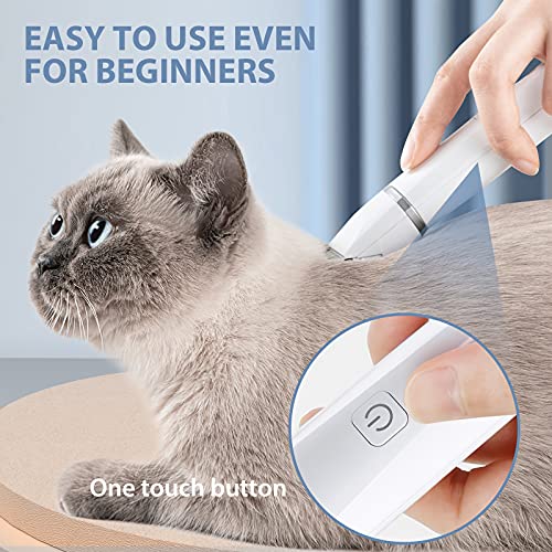 oneisall Dog Paw Trimmers with Double Blades, Cordless Dog Clippers for Grooming , Low Noise Dog Clippers for Trimming Hair Around Paws, Eyes, Ears, Face, Rump