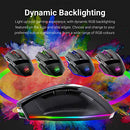 Redragon M801 Gaming Mouse LED RGB Backlit MMO 9 Programmable Buttons Mouse with Macro Recording Side Buttons Rapid Fire Button 16000 DPI for Windows PC Gamer (Wireless, Black)