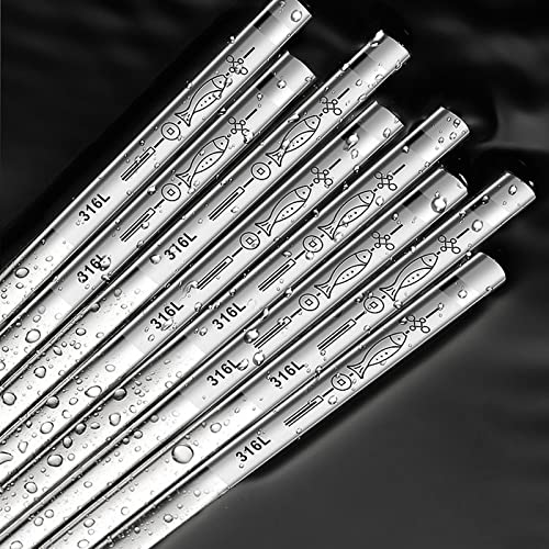 5 Pairs 316L Stainless Steel Chopsticks-Reusable Chopsticks Dishwasher Safe, 23.8cm/9.37inch Matte Non-Slip Family/ Hotel/ Restaurant Japanese Chop Sticks, Christmas & New Year Chopstick Gift