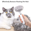 aumuca Cat Brush with Release Button, Cat Grooming Shedding Brush, Self Cleaning Pet Brush - Effectively Removes Loose Undercoat, Slicker Brush for Cats, Cat Comb for Long or Medium Haired Cats(White)