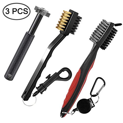 SENHAI Golf Club Groove Cleaner with 2 Pcs Golf Dual-Bristle Brush for Golfing Accessories, Clubs, Shoes,Wedges and Irons