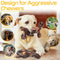 Zimtty Dog Toys, 3 Pack Indestructible Dog Chew Toys for Aggressive Chewers, Durable Tough Nylon Real Bacon Flavor Teething Chew Toys for Large Medium Small Dog Breeds (Brown1)