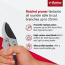 Darlac Super Classic Ratchet Pruner – Powerful Ratchet Action – High Carbon Steel – Curved Anvil For Trapping Branches – Small Hand Profile For Comfort – Ideal For Gardeners With A Weaker Grip