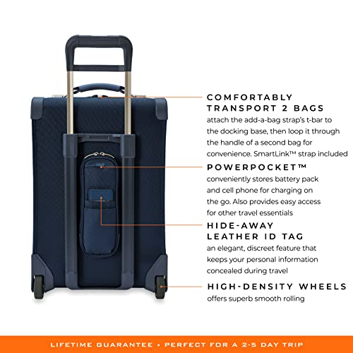 Briggs & Riley Baseline Uprights, Navy, 22-inch Baseline Essential Carry-On, Baseline Uprights