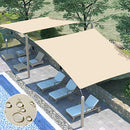 ECOOPTS 12'x12' Waterproof Sun Shade Sail Rectangle Canopy Cover UV Blockage for Outdoor Patio Pergola Backyard Garden (Beige)