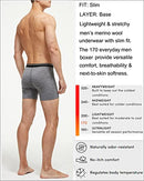 Eizniz Men's Merino Wool Briefs Boxers with Fly Underwear Base Layer Underpants, Charcoal Heather Grey, Large