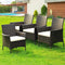 IDZO Wicker Dining Chairs Set of 4, 400Ibs Capacity All-Weather Outdoor Patio with Powder Coated Steel Frame, Removable Seat Cushion, Easy Assembly, 24.5" D x 25.75" W x 34.5" H, Multi-Brown