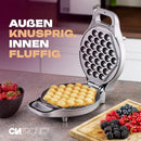 Clatronic® Waffle iron for trendy bubble waffles, bubble waffle iron with 180° rotation function for even baking results, waffle maker with non-stick baking surface, 700 W, WA 3772