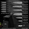 Amorston Knife Set, 15 Pieces Kitchen Knife Set with Built in Knife Sharpener Block, Dishwasher Safe, German Stainless Steel Knife Block Set