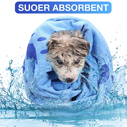 6 Pcs Dog Towel Absorbent Pet Bath Towel, Dog Drying Towel Dog Beach Towel Microfiber Drying Towels for Small Medium Large Cat Dog Shower and Bath Supplies