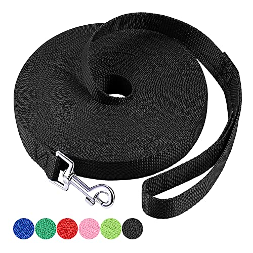 Dog/Puppy Obedience Recall Training Agility Lead 4ft 5ft 6ft 10ft 15ft 20ft 30ft 50ft Long Nylon Training Dog Leash for Small Medium Large Dogs