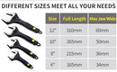 Zeguard Sharp-tec Adjustable Spanner Set, Wide Jaw Opening Adjustable Wrench, Plumbing Tools for Plumbers, 6"+8"+10"+12"