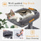 PAWZ Road Cat Tree Luxury Cat Tower with Double Condos, Spacious Perch, Fully Wrapped Scratching Sisal Post and Replaceable Dangling Balls Gray