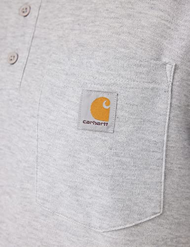 CARHARTT Men's Big & Tall Contractors Work Pocket Polo Original Fit,Heather Grey,XXX-Large Tall