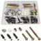 Yakamoz 125pcs Furniture Connecting Cam Lock Fittings Connectors with Dowel and Pre-Inserted Nut with M6 Crib Screw and Bolt Replacement Hardware Kit