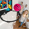 AND1 Over The Door [Mini Basketball] [Hoop]: - 18”x12” Pre-Assembled Portable with Flex Rim, Includes Two Deflated 5” – Teal/Pink (5A1GT0110L0E2)