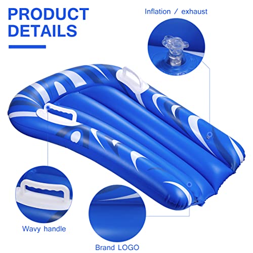 CLISPEED Inflatable Pool Float Surfboard Portable Bodyboard with Handles for Beach Surfing Swimming Summer Water Fun (Blue)