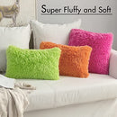MIULEE Pack of 2 Luxury Faux Fur Throw Pillow Cover Deluxe Decorative Plush Pillow Case Cushion Cover Shell for Sofa Bedroom Car 18 x 18 Inch Chocolate